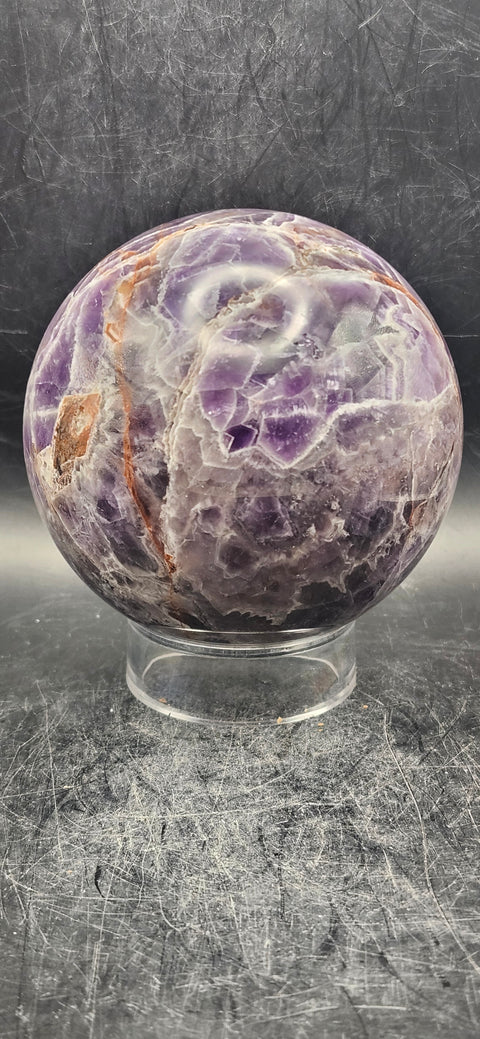 Dream amethyst sphere! 80.3mm, 3.1 inches, 1.9 pounds!