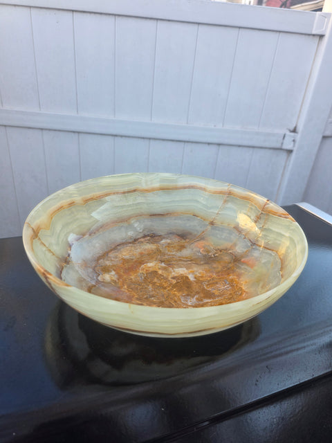 XXL green onyx bowl!! 4.5 pounds, 12 inches wide, 3.5 inches tall