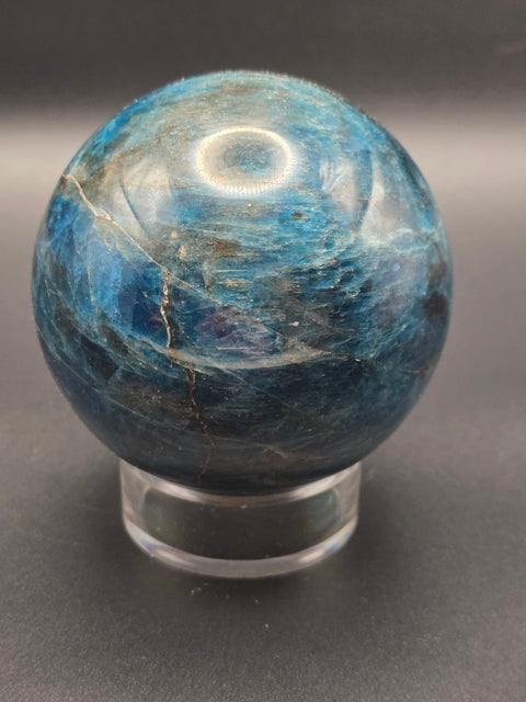 Blue apatite sphere! 72.3mm, 2.8 inches, 1.6 pounds