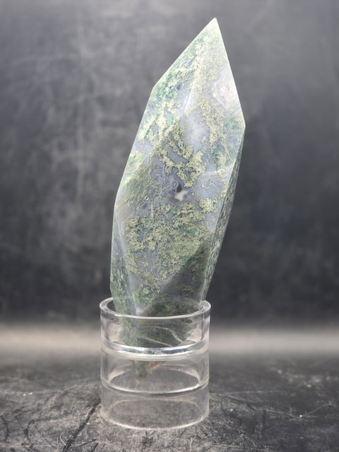 Moss agate prism! 11 ounces, 5.9 inches long, 1.5 inches wide