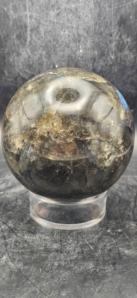 Labradorite sphere! 72.5mm, 2.8 inches, 1.3 pounds
