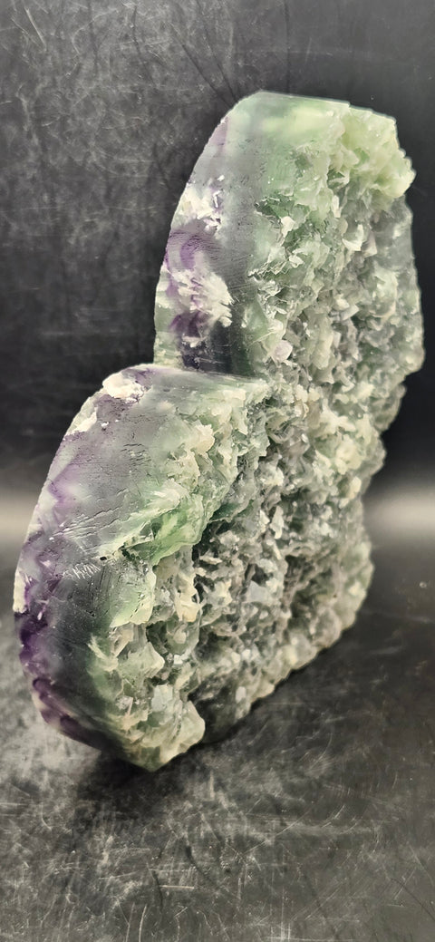 Druzy Snowflake florite heart! 2.8 pounds, 6.25 inches wide, 5.25 tall