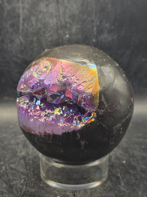 Aura amethyst sphere! 74mm, 2.9 inches, 1.1 pounds