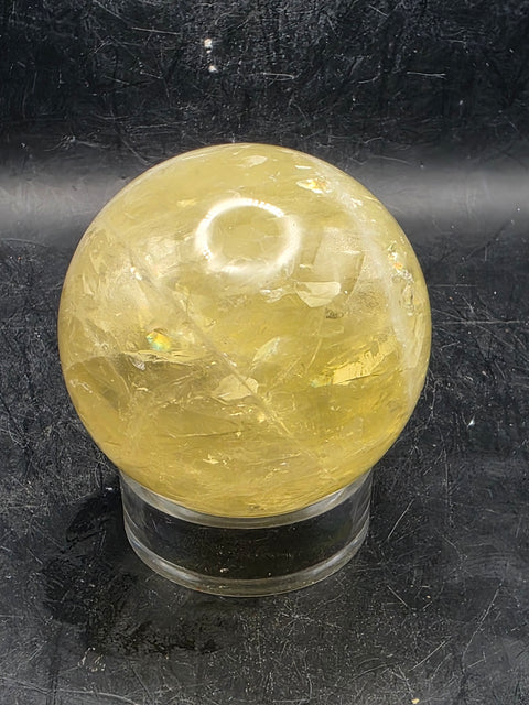 Lemon quartz sphere! 61mm, 2.4 inches, 11.2 ounces +