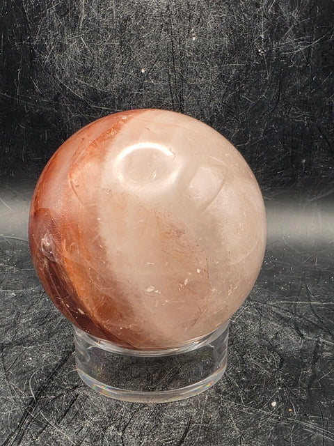 Red hematoid fire quartz sphere! 64.7mm, 2.5 inches, 13.4 ounces