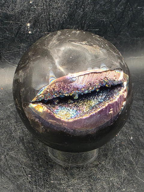 Aura amethyst sphere! 66mm, 2.6 inches, 14 ounces