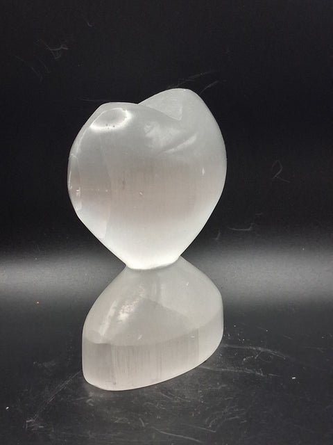 Selenite angel wing heart! 14 ounces, 4 inches tall, 3" wide