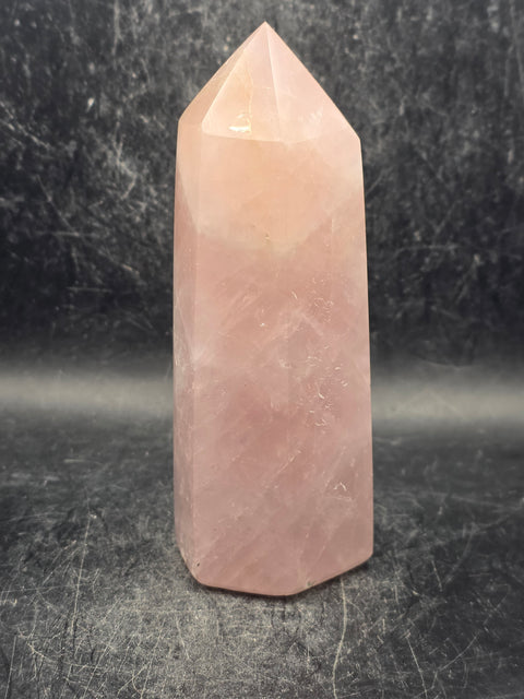 Large rose quartz tower! 12.4 ounces, 4.7 inches tall