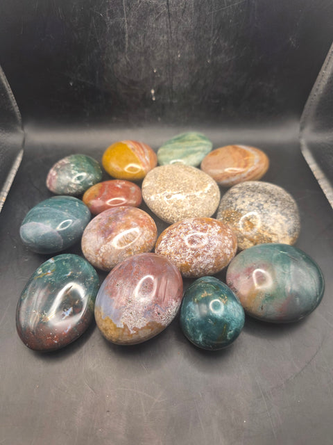 Ocean jasper palm stone! 1.6 too 2.2 inches!
