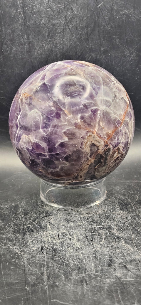 Dream amethyst sphere! 80.3mm, 3.1 inches, 1.9 pounds!