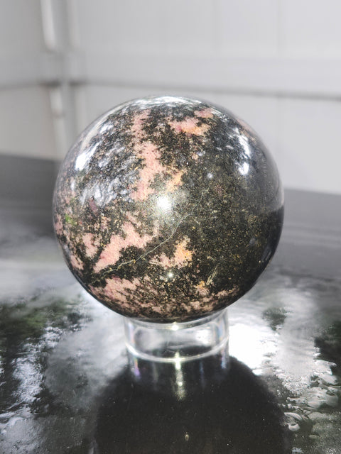 1 pound rhodonite sphere! 75mm,2.95 inches