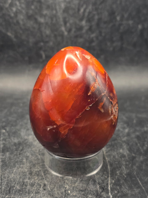 Carnelian agate egg! 5.5 ounces, 2.2 inches tall, 1.7 inches wide