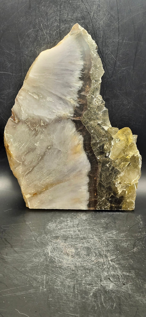 Agate slab! 14 ounces, 6 inches tall, 4.5 inchs wide