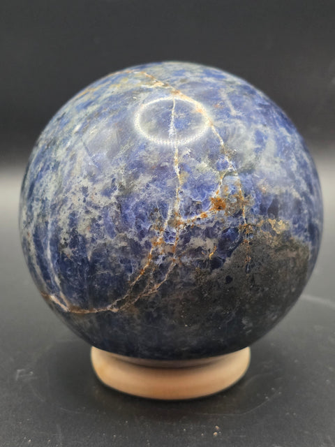 Sodalite sphere! Uv reactive, 78.9mm, 3.1 inches, 1.7 pounds