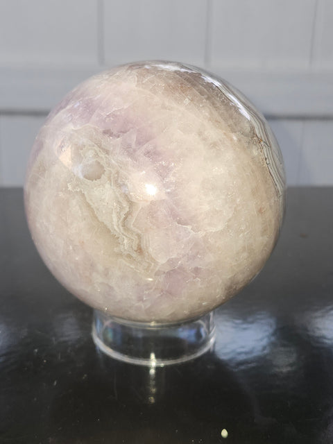 Amethyst lace agate sphere! 1.15 pounds, 85mm, 3.3 inches