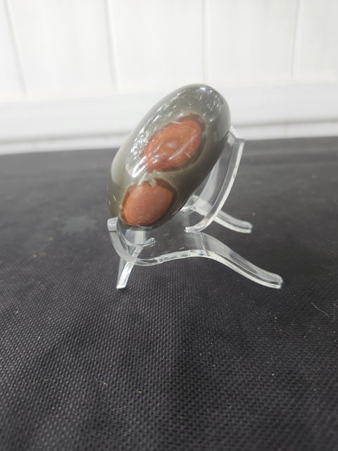 Polychrome jasper palm stone 4 ounces, 2.5 inches