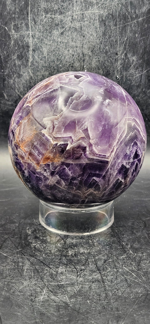 Dream amethyst sphere! 78.1mm, 3 inches, 1.7 pounds!
