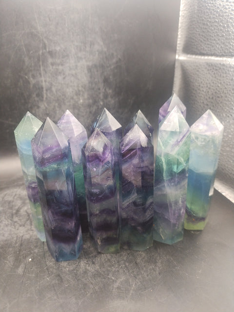 Natural florite tower! 3.4 too 3.9 inch!
