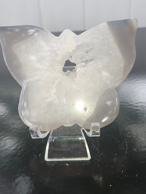 Druzy agate butterfly! 5 ounces, 4 inches wide, 3 inches tall