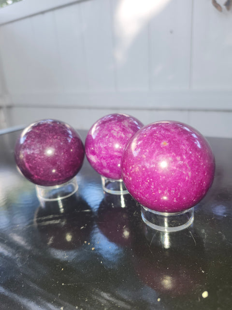 Pink crackle quartz sphere! 6.5 ounces, 50mm, 1.98 inches