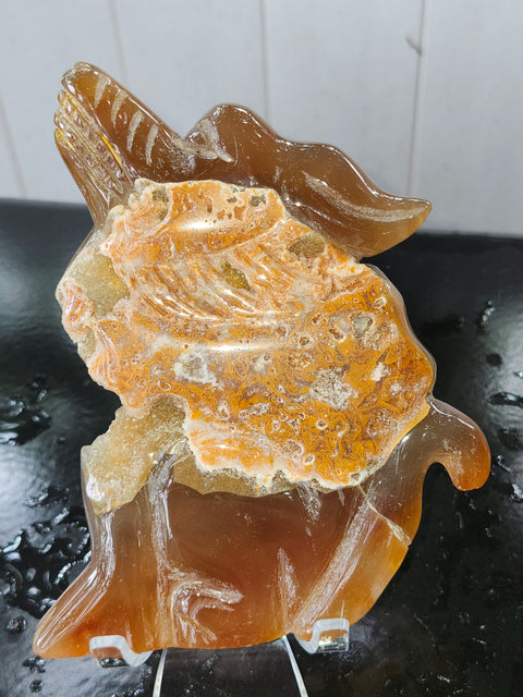 Druzy agate wolf! 9 ounces, 6 inches