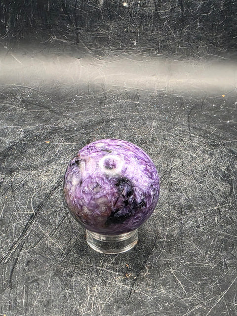 Super rare charoite sphere! 29.9mm, 1.1 inches, 1.6 ounces