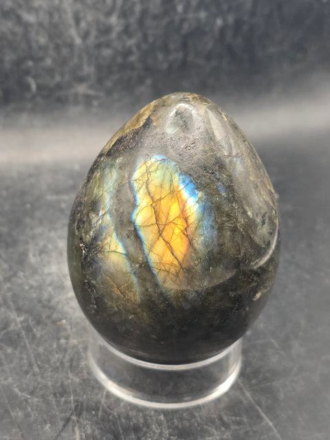 Labradorite egg 12.1 ounces, 3 inches tall, 2.2 inches wide