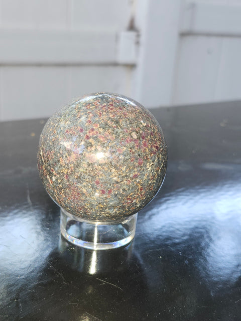 Ruby in kyanite sphere! 9 ounces, 51mm, 2.01 inches uv reactive