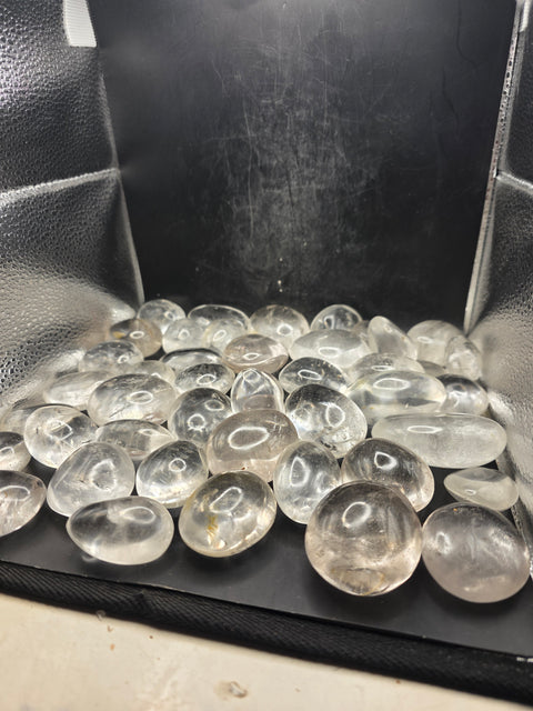 Clear quartz palm stones! Set of 2! 1.5 to 2.5 inches!