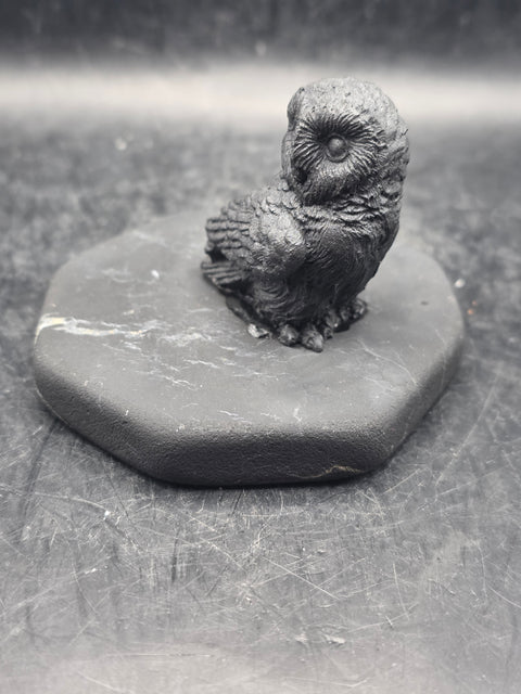 Shungite owl figurine! 4.3 ounces, 2.2 inches tall
