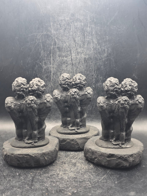 Shungite angel with flowers figurine! 6 ounces, 3.9 inches tall