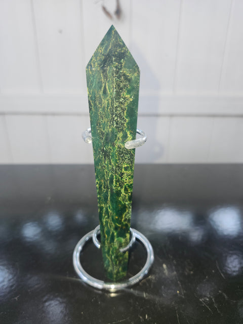 Green jasper scepter! 5.8 ounces,  6.1 inches