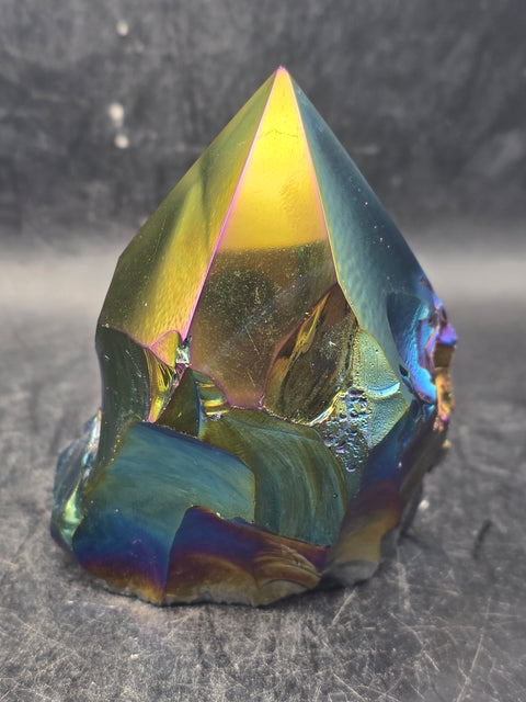 Titanium obsidian polished top point! 7.8 ounces, 3 inches tall!