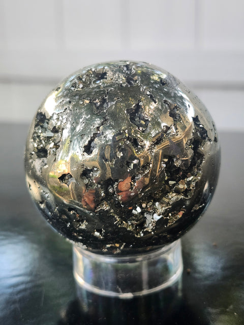 Pyrite sphere! 12 ounces, 58mm, 2.3 inches