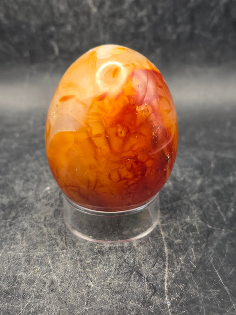 Druzy Carnelian agate egg! 4.5 ounces, 2 inches tall, 1.6" wide