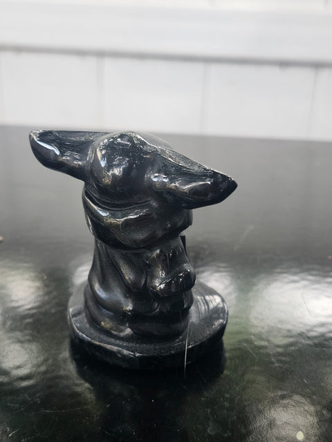 Black obsidian yoda! 3.9 ounces, 2.5 inches