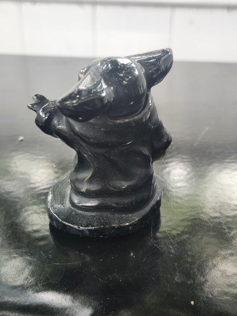 Black obsidian yoda! 3.9 ounces, 2.5 inches