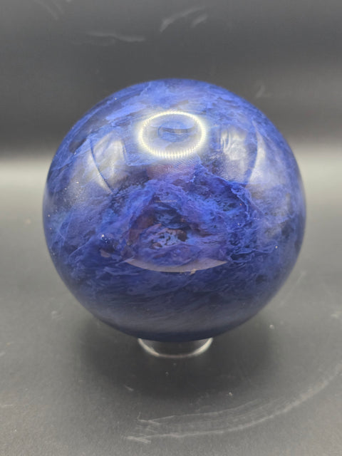 Jumbo blue quartz sphere! 96mm, 3.7 inches, 2.5 pounds