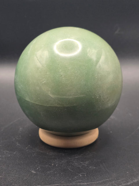 Large green aventurine sphere! 76.3mm, 3 inches, 1.5 pounds