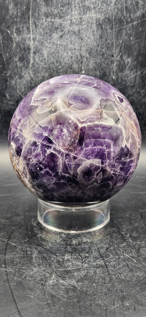 Dream amethyst sphere! 78.1mm, 3 inches, 1.7 pounds!