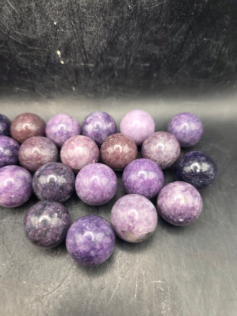 Mini 22mm, .8 inch lepidolite sphere!