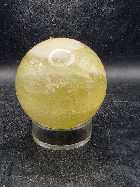 Lemon quartz sphere! 64.5mm, 2.5 inches, 13.2 ounces