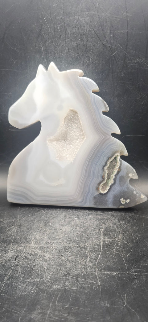 DRUZY AGATE HORSE!!