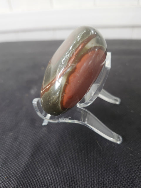 Polychrome jasper palm stone 4 ounces, 2.5 inches