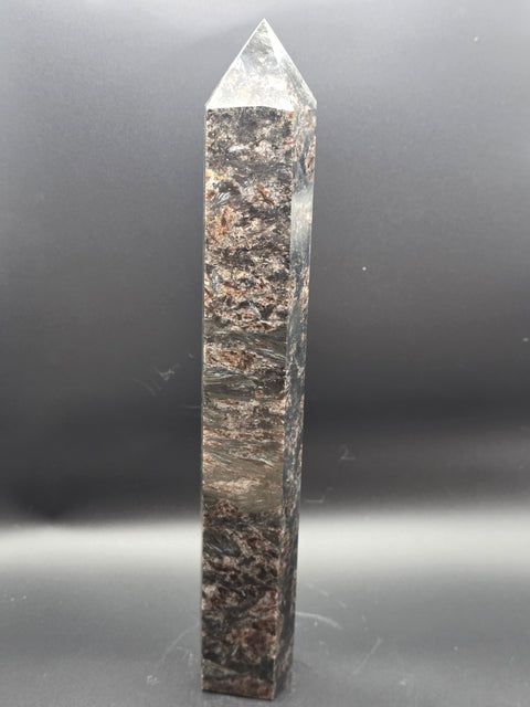 Jumbo arfvedsonite tower! 12 inches tall, 2.8 pounds