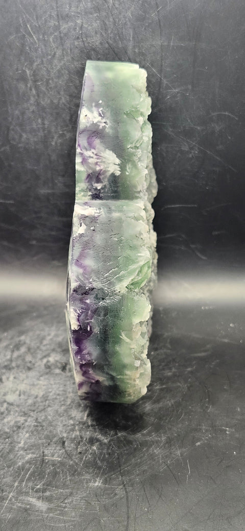 Druzy Snowflake florite heart! 2.8 pounds, 6.25 inches wide, 5.25 tall