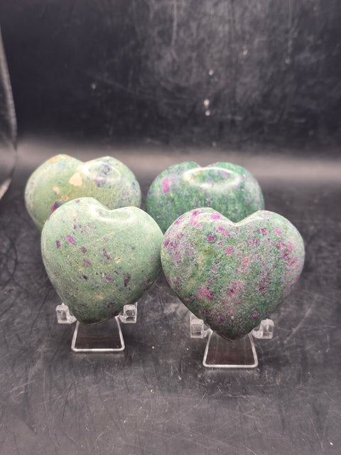 Ruby fuchite heart! 2.5 ounces, 1.8 inches by 1.8 inches