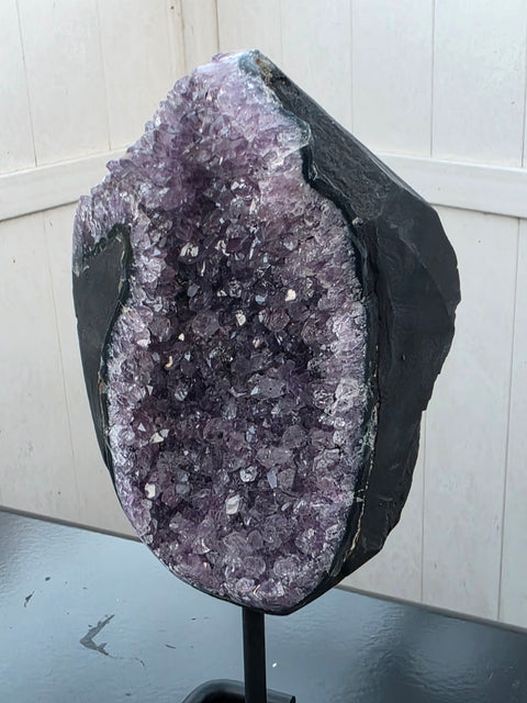 XXL grade AA amethyst on metal stand 4.15 pounds 11 inches tall with stand