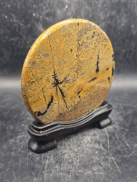 Natural picture jasper slab with stand! 4.7 ounces, 3.5 inches wide