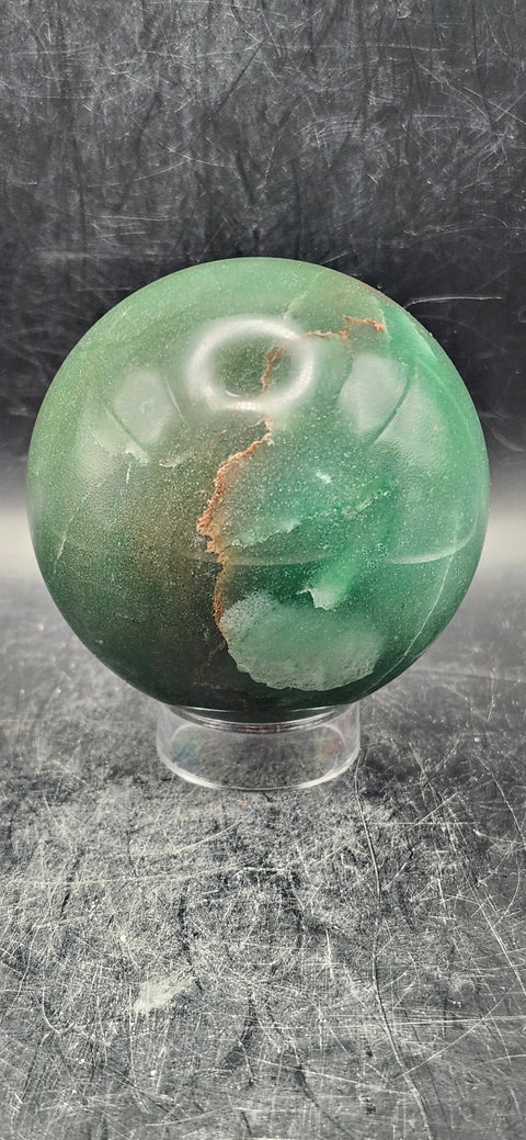 Green aventurine sphere! 67.7mm, 2.6 inches, 15.2 ounces